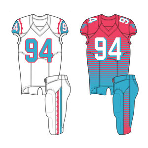 Custom Sublimated American Football Uniform Men's <b>Red</b> Orange Jersey Pants V-Neck Sleeveless Moisture Wicking 100% Polyester - Product Image 4