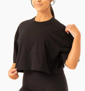 Camisetas de Verano para Mujer al por Mayor, Ecológicas, de Corte Holgado, con Logotipo Personalizado, 100% Algodón, Manga Corta, de Alta Calidad - Product Image 6