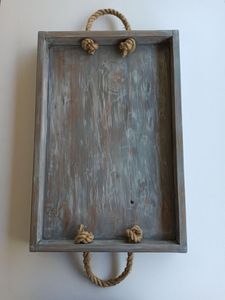 Bandeja Rectangular de Madera con Asa de Cuerda, Tamaño Personalizado, Multiusos para el Hogar, Hotel o Restaurante - Product Image 4