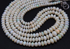 สร้อยคอโอปอลออสเตรเลียแบบเรียบ รูปทรงกลมหลากสี พร้อมตัวล็อกเพชร ขนาด 5x9 มม. ความยาว 16 นิ้ว - Product Image 2