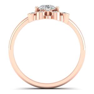 REYES Anillo de Compromiso de Oro Sólido de 14K con Diamante Cultivado en Laboratorio de Corte Pera de 0.65 Quilates para Mujer, Joyería de Lujo para Regalo de Boda - Product Image 4