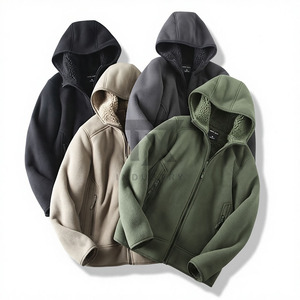 Vestes polaires pour hommes en sherpa doux d'hiver, zippées, amples, décontractées, style streetwear, avec logo personnalisé, en vente - Product Image 1
