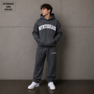 Meilleures ventes : Ensemble molletonné épais 300-500 GSM avec impression personnalisée en relief – Sweat à capuche et pantalon de jogging pour homme, style streetwear oversize - Product Image 2