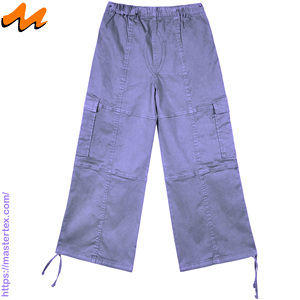Pantalones Cargo Casuales de Verano para Mujer MASTER TEXTILE, Color Sólido, Pierna Ancha, Transpirables, Cintura Media, Hechos con Tela de 7.37 oz - Product Image 2