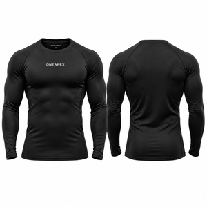 Men <b>Compression</b> T <b>Shirt</b> <b>Black</b> Long Sleeve Athletic Gym Training Sportswear Custom Logo Fitness Running Workout <b>Shirt</b> - Product Image 1