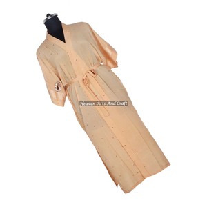 KL005 2026 Spring Women Vintage Sari Kimono Long Sleeve Stylish Multi Color <b>Winter</b> Autumn Nightgown Full Length Silk - Product Image 2