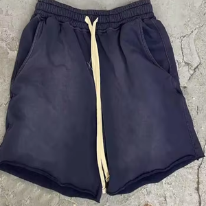 กางเกงขาสั้นวินเทจย้อมสีซันได รุ่นปี 2026 สำหรับผู้ชาย ผ้าฝ้ายฟลีซระบายอากาศ เอวยางยืดสูง มีกระเป๋า ลายเสือพิมพ์โลโก้ - Product Image 5