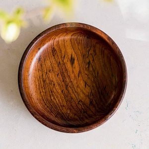 Bandeja Decorativa de Madera de Acacia de Lujo con Asa Metálica Dorada con Diseño Floral, Bandeja Redonda para Servir, para Mesa de Centro, Mesa de Comedor, Decoración del Hogar - Product Image 5