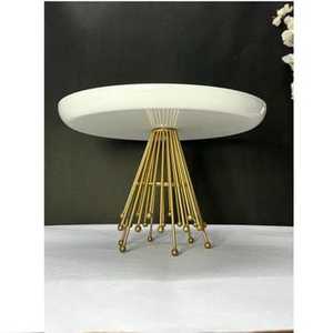 Premium Decorative Metal Pedestal Fruit Bowl Leaf <b>Edge</b> Serving Tray Centerpiece Display Stand for Dining Table Decor - Product Image 3