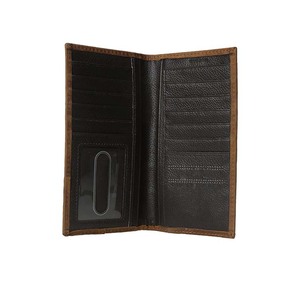 Cartera de cuero para hombre, color marrón, con cierre de cremallera, tarjetero multifuncional - Product Image 4