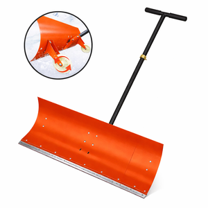 Pousse-neige robuste avec roues, manche réglable de 50 pouces, pelle à neige en acier, outil de déneigement commercial pour allée, ODGWTO003 - Product Image 1