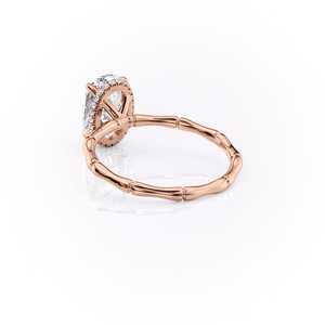 Anillo de Diamante Moissanita con Base de Plata de Primera Calidad, Diseño de Ramita Ovalada de Cuatro Puntas, Regalo Especial para el Día de San Valentín para Mujer - Product Image 4