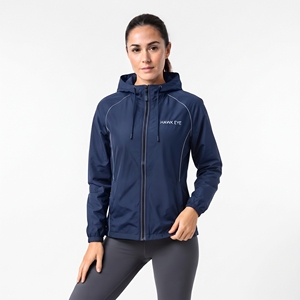 Chaqueta Cortavientos para Mujer, con Capucha, Ligera, Deportiva, con Cierre Completo, para Correr y Entrenar, con Logotipo Personalizado - Product Image 2