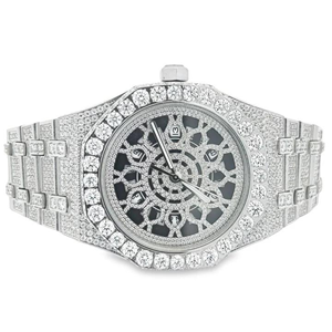 Montre de haute qualité en moissanite DEF de laboratoire, style hip-hop, avec diamants incolores et mécanisme automatique ou manuel - Product Image 4