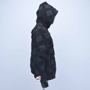 Veste à capuche zippée en polaire 100% polyester noir de qualité supérieure pour hommes, vente en gros, hiver, décontractée, OEM ODM - Product Image 3