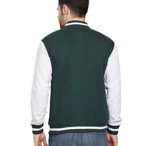 Chaqueta de Invierno de Cuero con Logotipo Personalizado de Alta Calidad, Chaqueta Bomber Varsity con Bordado, para Hombre - Product Image 2