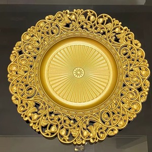 จานรองอาหารสแตนเลสสีทองคลาสสิก 100 ชิ้น สำหรับงานเลี้ยงฉลองงานแต่งงาน จัดโต๊ะอย่างเป็นทางการ หรูหรา เป็นมิตรกับสิ่งแวดล้อม - Product Image 2