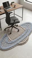 Tapis en laine à poils moyens, motif géométrique moderne, tufté à la main, antidérapant, pour chambre d'enfant, chambre à coucher, salon, décoration