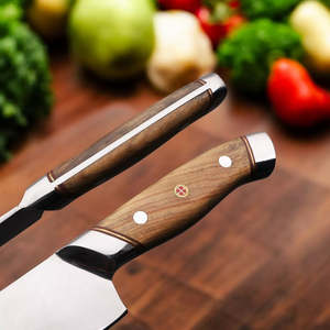 High Quality 5 Pcs UA Supplies Handmade Kitchen <b>Knives</b> Chef <b>Set</b> with Ergonomic Olive Wood Handle & Leather Bag OEM ODM Wholesale - Product Image 6