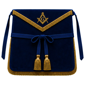 Blue Velvet Masonic Apron Badge <b>Sew</b>-On Embroidered 3D Fringe Safety <b>Pin</b> Custom Color - Product Image 6