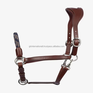 Cabestro de caballo de cuero marrón claro Premium de la mejor calidad con tocado ergonómico cabestro de caballo de cuero con logotipo personalizado en mazorca completa - Product Image 2