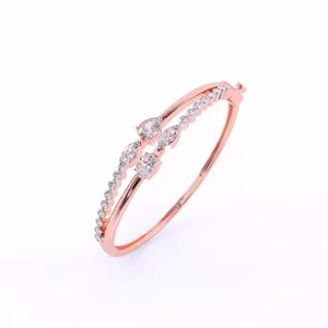 New Customized Round Shape Moissanite Diamond Bracelet Bezel Setting 18K <b>Rose</b> <b>Gold</b> Diamond Bracelet for Both Women - Product Image 1