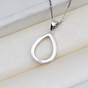 Ensemble d'accessoires DIY, pendentif en argent S925 en forme de goutte, 13*17mm, perles creuses en jade Thomas Bay 8*11mm, 1746 - Product Image 4