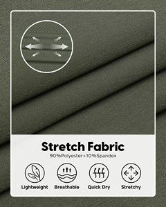 Pantalones cortos para correr para hombre, de tela suave, color verde liso, con ajuste relajado, ultraligeros y con control de humedad - Product Image 5