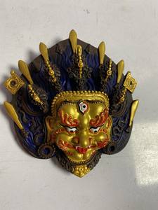 Bhairav <b>Resin</b> Mask Wall Hanging Folk Art Religious Sculpture Model for Buddhist Home Decor or Gifts Handcrafted <b>Resin</b> <b>Crafts</b> - Product Image 5