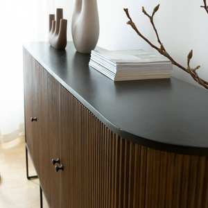 Aparador redondo Vandana Radiant Hexa en madera de mango y metal - Product Image 3