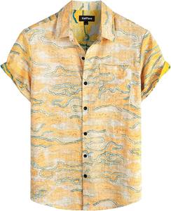 Chemise homme légère à manches courtes, imprimé tropical, décontractée, boutonnée, pour l'été, les vacances, colorée, idéale pour la plage et la natation - Product Image 5