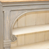 Table console contemporaine en bois de manguier artisanale avec étagère ouverte et design sculpté pour le salon, meubles de maison