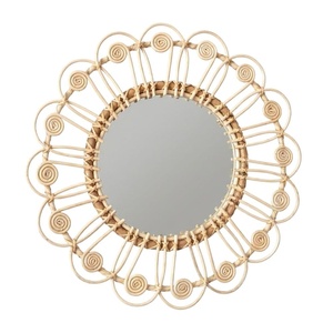 High Quality Peacock Rattan <b>Mirror</b> Children Furniture Nursery Room Eco Friendly Elegant Peacock Tail Design <b>Mirror</b> Frame - Product Image 2