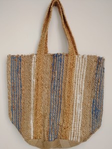 Sac fourre-tout bohème en jute et coton 2026 pour femme, couleur unie, fermeture ouverte, écologique, réutilisable, pour voyage et shopping, personnalisable - Product Image 4