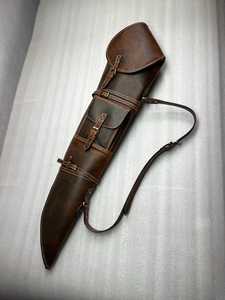 Premium Full Grain Leather Equipment Cover Case Ergonomically Contoured Sporting <b>Tool</b> Sleeve Reinforced Padded - Product Image 5