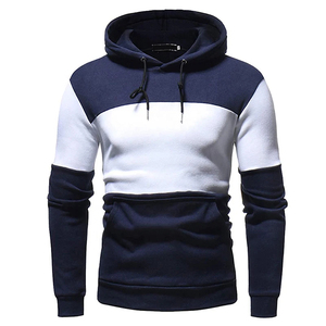 Sweat-shirt à capuche pour homme, color block, manches longues, décontracté, pour l'automne, 100% coton, fermeture à cordon, coupe classique - Product Image 1
