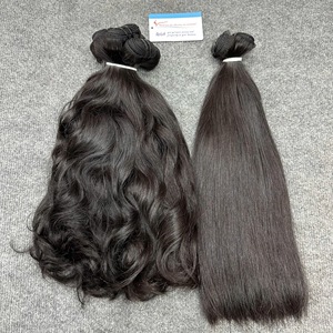 ต่อผมแท้สีดำธรรมชาติ คุณภาพสูง พร้อมส่ง แบบลอนและแบบตรง ขายดีที่สุด - Product Image 3