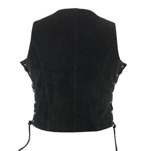 Chaleco de Cuero Genuino de Alta Calidad para Mujer, Estilo Gótico, Impermeable, con Tela de Lona Acolchada, Cuello en V, Sin Mangas, para Otoño e Invierno - Product Image 6