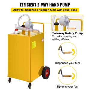 Serbatoio di Stoccaggio Carburante da 30 Galloni con Pompa di Trasferimento Manuale, Contenitore per Diesel e Benzina con 4 Ruote per Attrezzature di Movimentazione Materiali - Product Image 2