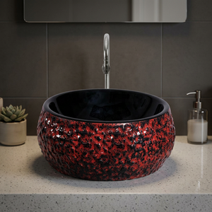 Lavabo de Cerámica Negro Mate Moderno para Encimera, Lavabo de Baño Premium con Accesorio de Drenaje - Product Image 4