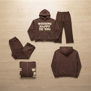 Customized Printed Regular Fit Tracksuit 2026 High Quality 100% Cotton Hoodies And Sweatpants Set French Terry <b>Track</b> Set Unisex - Product Image 4