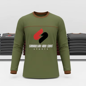 T-shirt de sport à manches longues pour homme, col rond, respirant, vêtements de sport décontractés, logo personnalisé, tee-shirt d'entraînement performant - Product Image 5