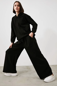 Ensemble de survêtement deux pièces de haute qualité pour femme : sweat à capuche et pantalon de jogging taille haute, idéal pour le sport et la course en hiver - Product Image 3