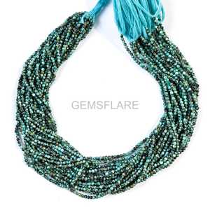 Cuentas Redondas Microfacetadas de Turquesa Africana Verde AAA de 2MM, Cuentas Sueltas de Piedras Preciosas Facetadas, Cuentas de Turquesa Africana para Joyería - Product Image 4