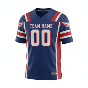 Maillot d'entraînement de football américain personnalisé pour adultes, manches courtes, respirant, option grande taille, 100 % polyester, col en V - Product Image 6