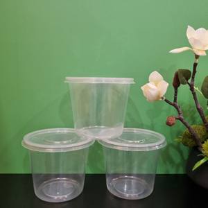 Factory Cheap price Eco-friendly 24oz Storage <b>Boxes</b> Round Shape Plastic Box for Food/Fruit/Salad With Lid Transparent Plastic - Product Image 1