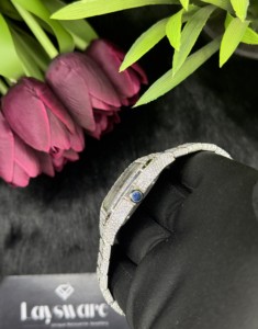 นาฬิกาข้อมือหรูหราประดับเพชรโมอิสซาไนต์ทรงกลมคุณภาพสูง ผลิตด้วยมือจากสแตนเลสสตีล  ระบบอัตโนมัติ หน้าปัดอนาล็อก เหมาะสำหรับใส่ทุกวัน - Product Image 2