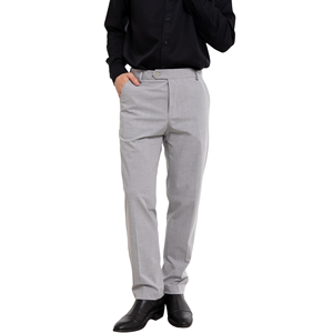 Venta al por mayor de pantalones Oxford personalizados para hombre, ligeros, vintage, 100% poliéster, de cintura media, con pliegues frontales y cierre de botón, para verano, Vietnam - Product Image 3