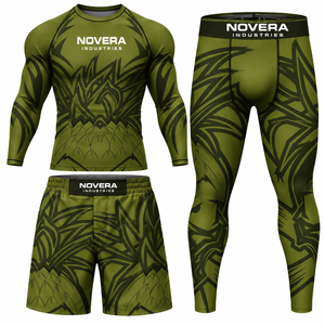 Tenue d'entraînement MMA personnalisée, t-shirt et short, sublimation couleur intégrale, respirant, léger, boxe, BJJ, kickboxing, sports NOVERA - Product Image 1