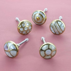 mother of Pearl Brass <b>Knob</b> Adjustable Elegant Inlay Modern Metal <b>Drawer</b> Pull Handcrafted <b>Decorative</b> Cabinet Handle hardware - Product Image 4